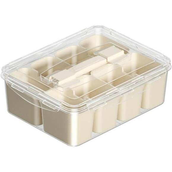 Kitchen storage container with 8 partition boxes airtight seasoning snack fruit - Picture 1 of 8